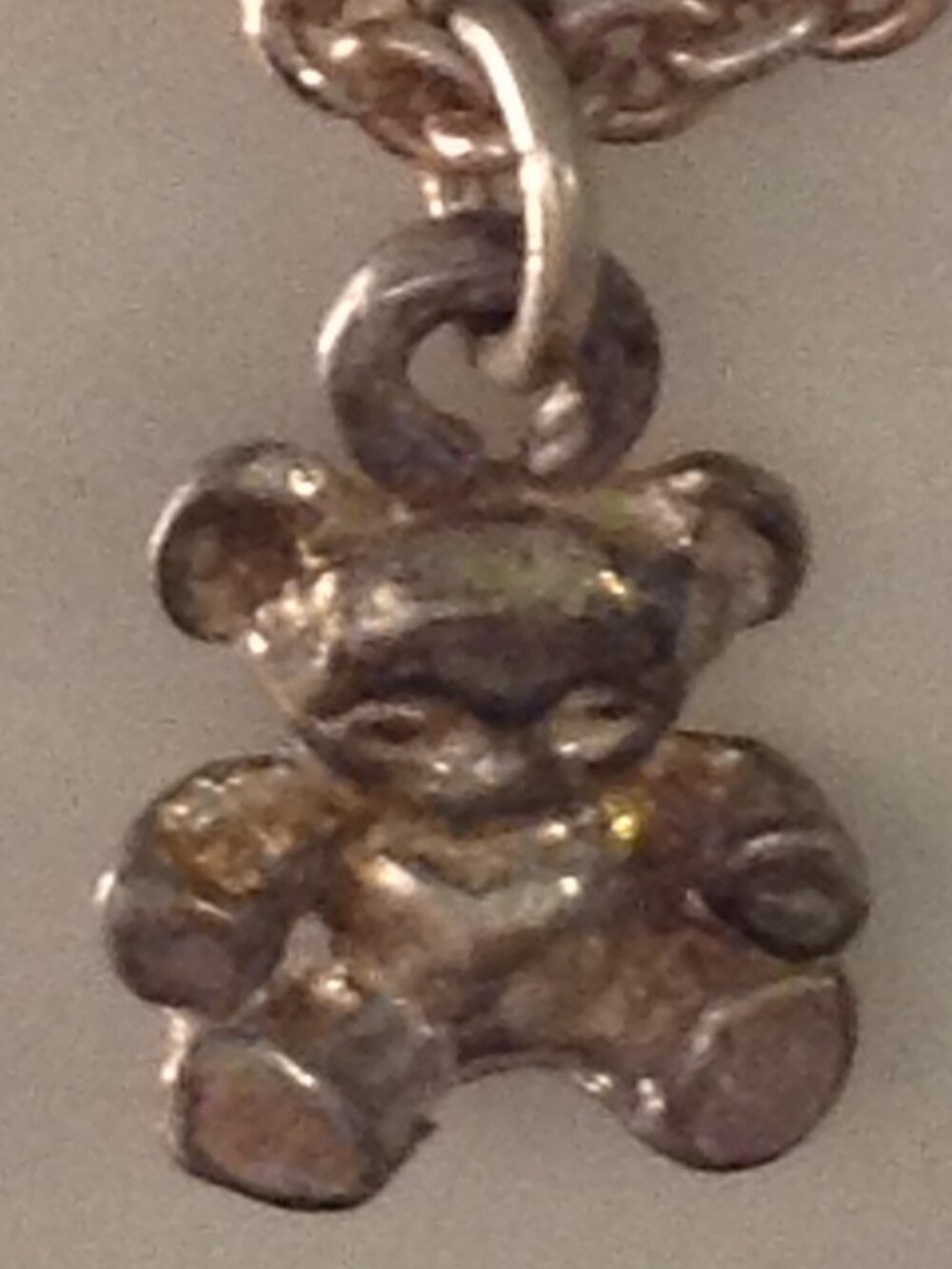 VTG 80's Sterling Necklace Small Teddy Bear Y2K Fairycore Minimalist Girlhood - Picture 5 of 5
